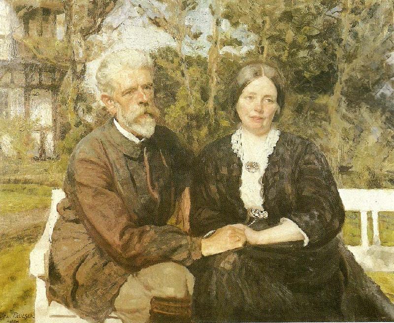 Julius Paulsen laurits tuxen og hustru frederikke i haven ved villa dagminne i skagen